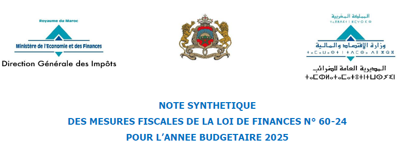 NOTE SYNTHETIQUE DES MESURES FISCALE DE LOI DE FINANCES 2025